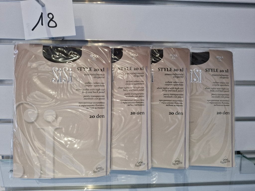 Panty’s Sisi Style 20 Moka XL Pakket 18, Maat 48/52 (XL), Sisi, Overige kleuren, Nieuw