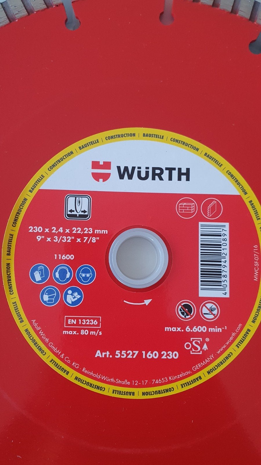 Disque diamant wurth, Enlèvement ou Envoi