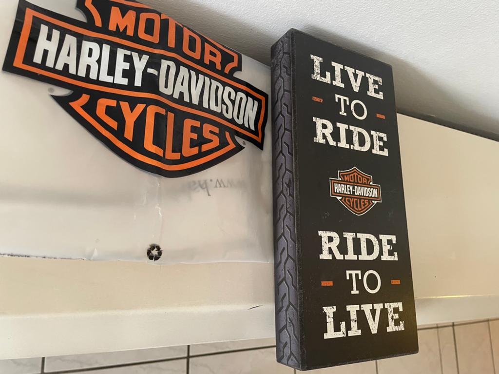Harley-Davidson 'Live to Ride' decoratief blok, Huis en Inrichting, Woonaccessoires | Tekstborden en Spreuken, Nieuw, Ophalen of Verzenden