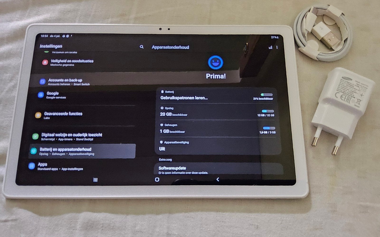 Samsung Galaxy Tab A7 10 inch, bijna nieuwe met accessoires, Computers en Software, Ophalen of Verzenden, 10 inch