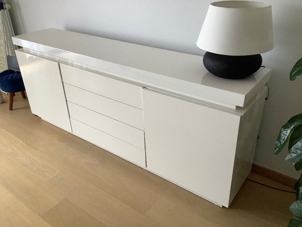Buffet / Enfilade blanc avec LED (200 cm), Maison & Meubles, Avec tiroir(s), 25 à 50 cm, 200 cm ou plus, Moins de 100 cm