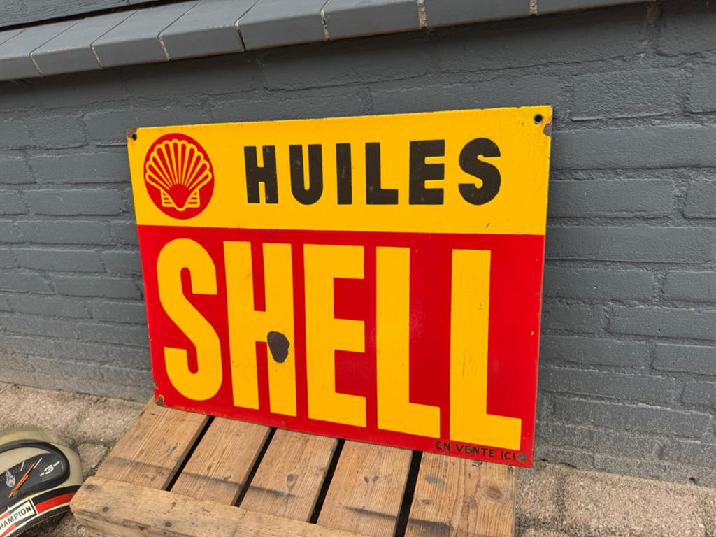 SHELL emaille reclamebord, Verzamelen, Ophalen of Verzenden, Gebruikt, Reclamebord