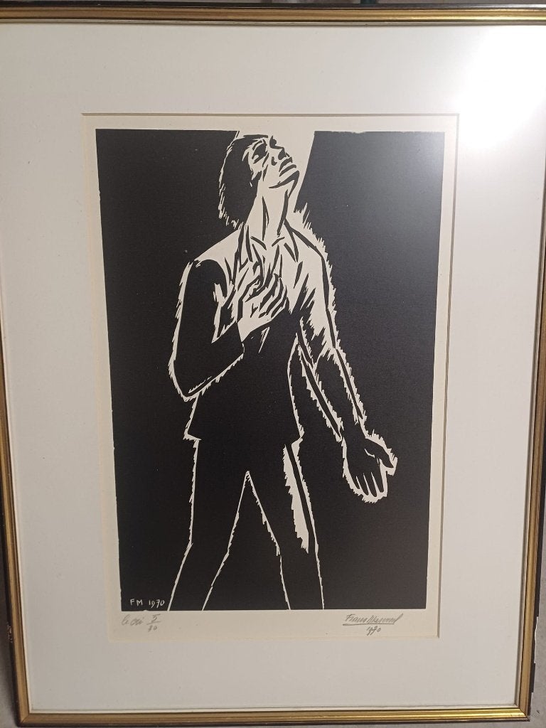 Frans Masereel, Antiek en Kunst, Ophalen, 44 cm, 1950 - 1999, Portret