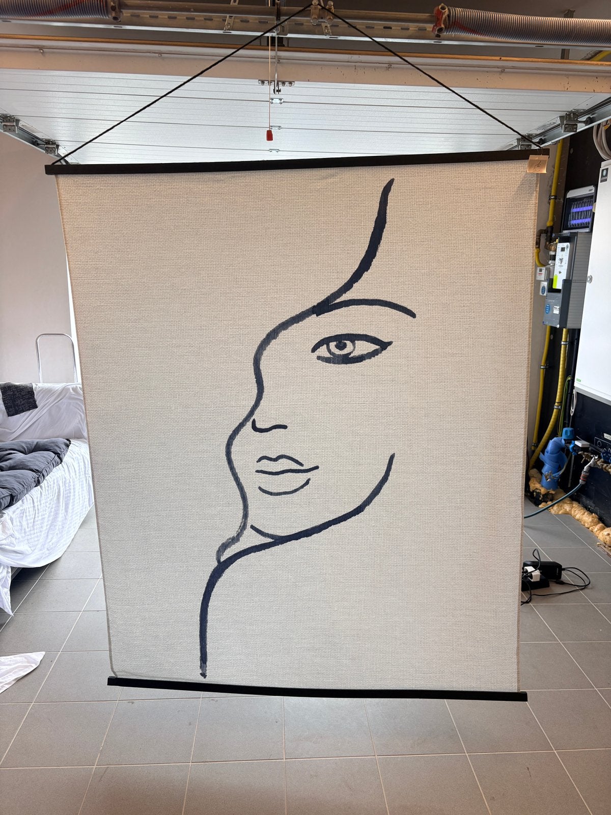 Groot doek met foto print, Antiek en Kunst, Ophalen