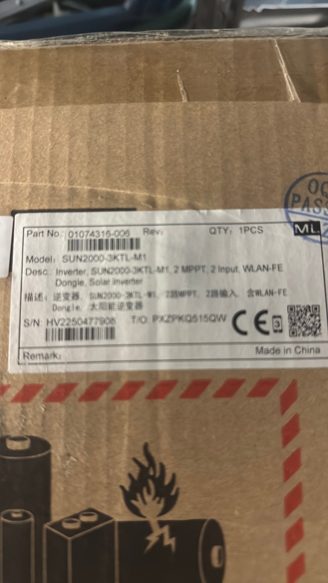Onduleur à panneau solaire Huawei SUN2000-3KTL-M1, Enlèvement, Neuf