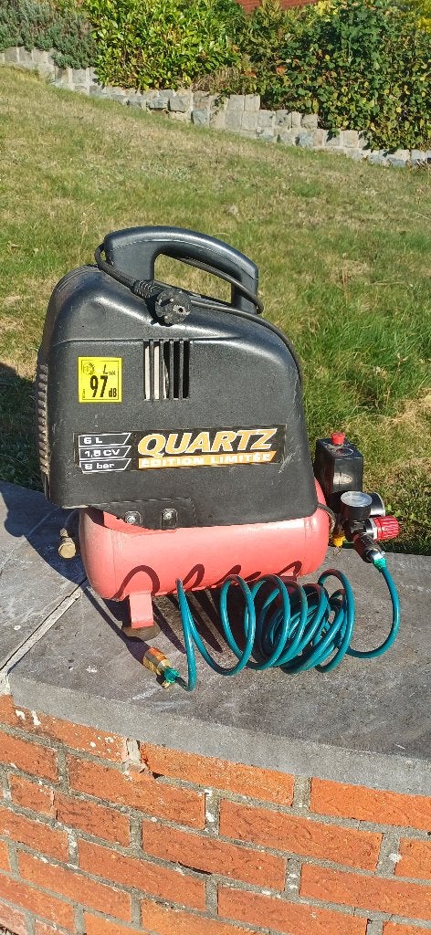 compresseur air 6L - Quartz, Bricolage & Construction, Moins de 25 litres, Enlèvement, Utilisé, 6 à 10 bars
