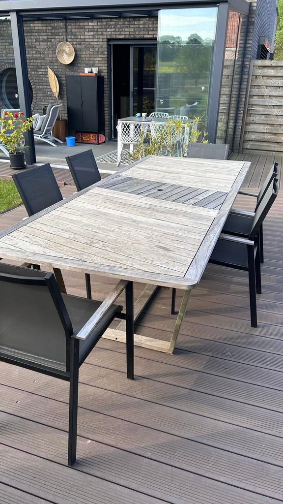 Tuintafel 275x110x75.5, Ophalen, Gebruikt, Eettafel, 8 zitplaatsen