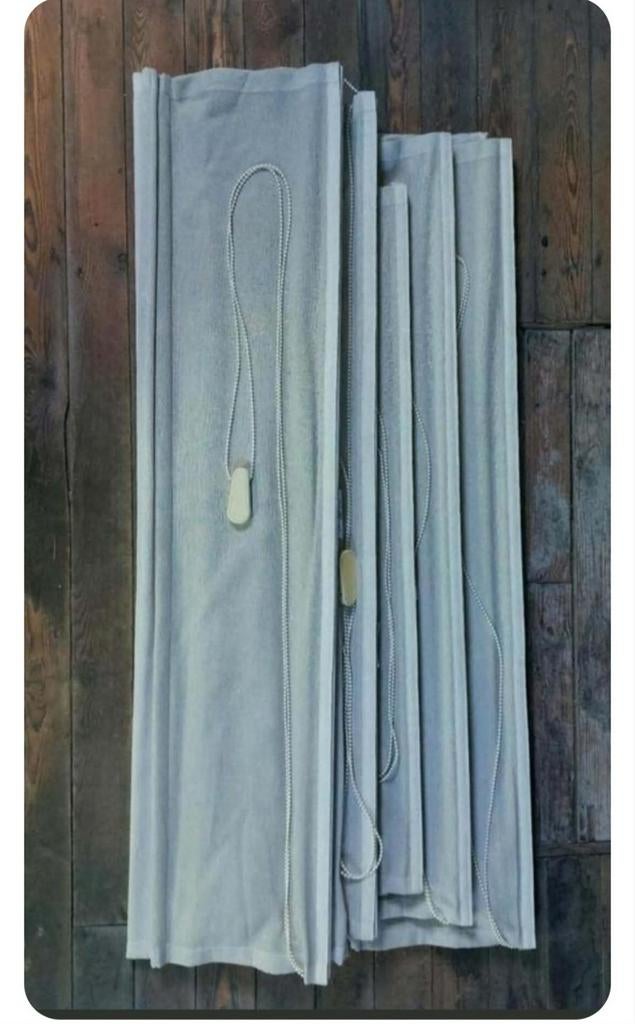 3 stores pliants+système de traction, Enlèvement, Beige