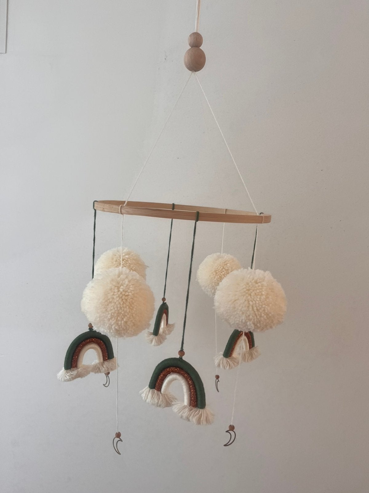 Baby Mobiel hout, Ophalen, Groen, Nieuw, Ophangbaar