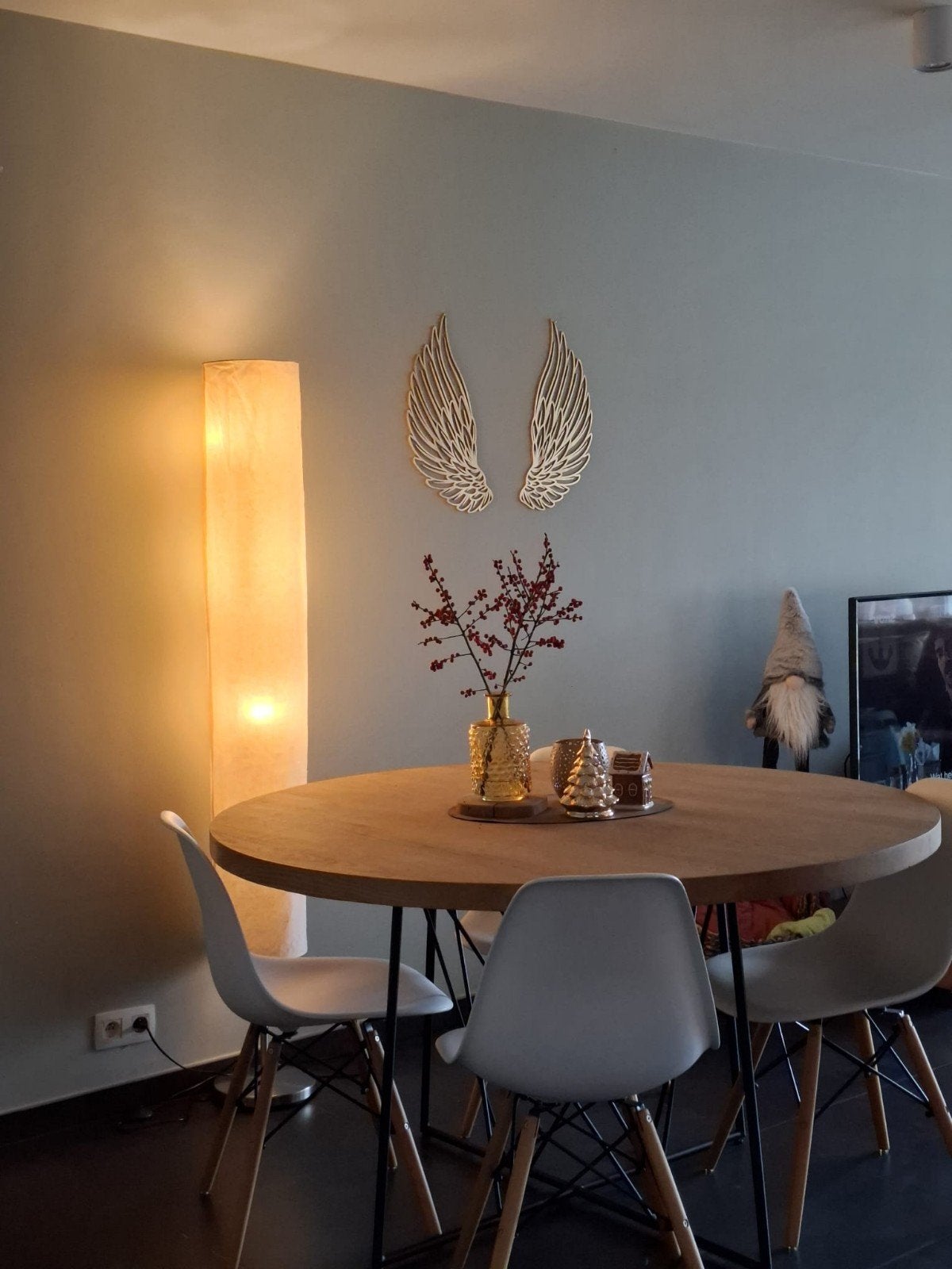 Ronde tafel in eik., Enlèvement