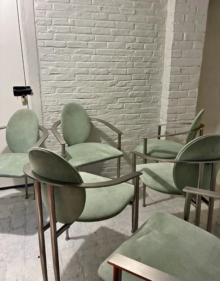6 chaises Belgo Chrom Belgochrom rétro, Enlèvement