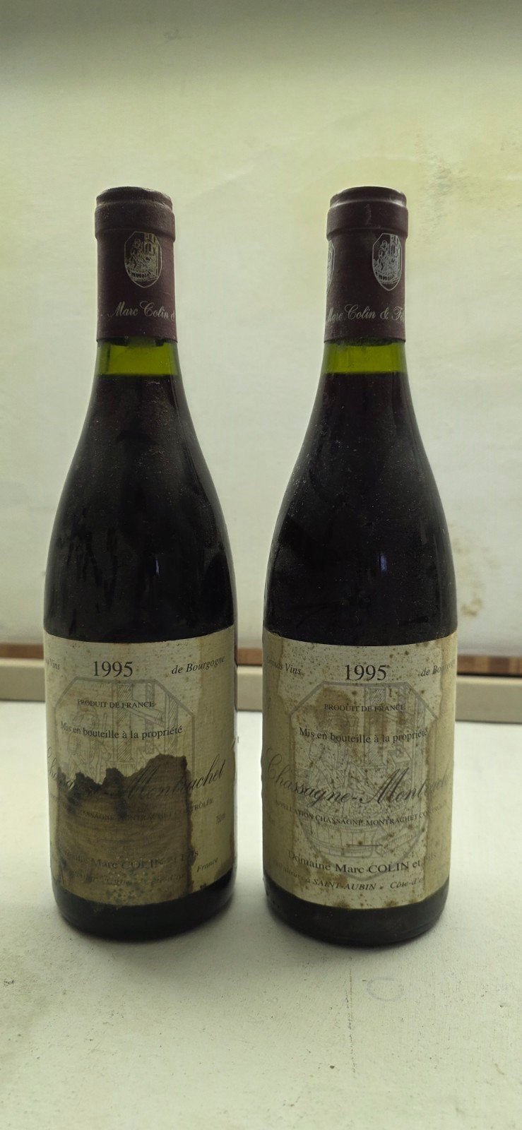 2 bouteilles de Chassagne Montrachet 1995, Collections, Enlèvement
