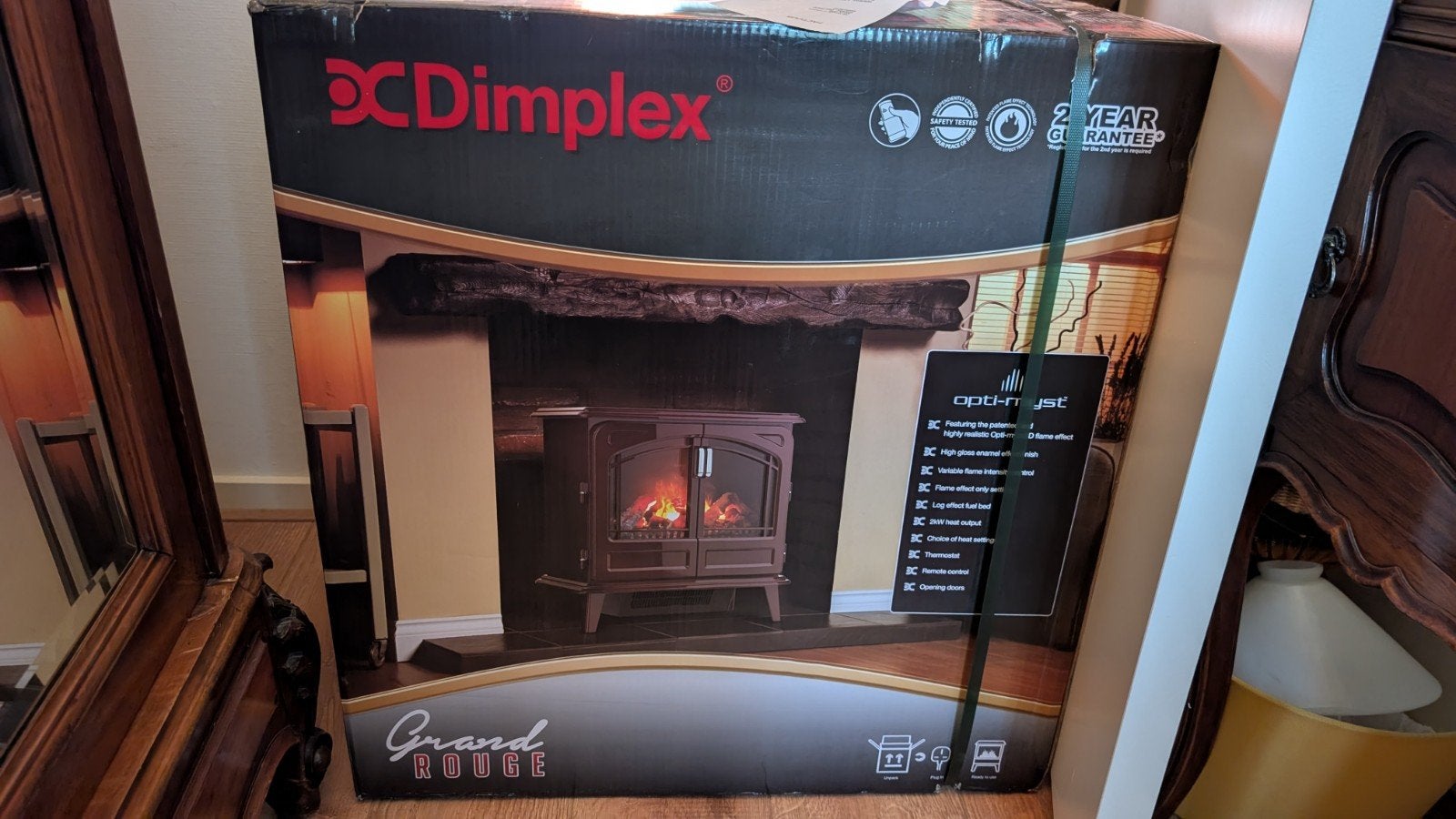 NIEUW Dimplex Grand Rouge Opti-Myst electrische haard, Huis en Inrichting, Ophalen, Overige soorten, Elektrisch, Nieuw