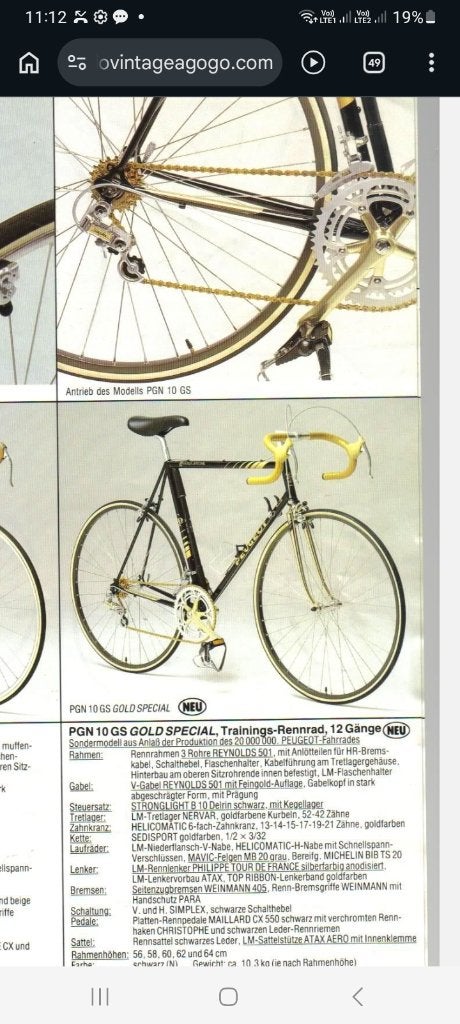 Velo Peugeot gold special 1986, Vélos & Vélomoteurs, Enlèvement, Utilisé