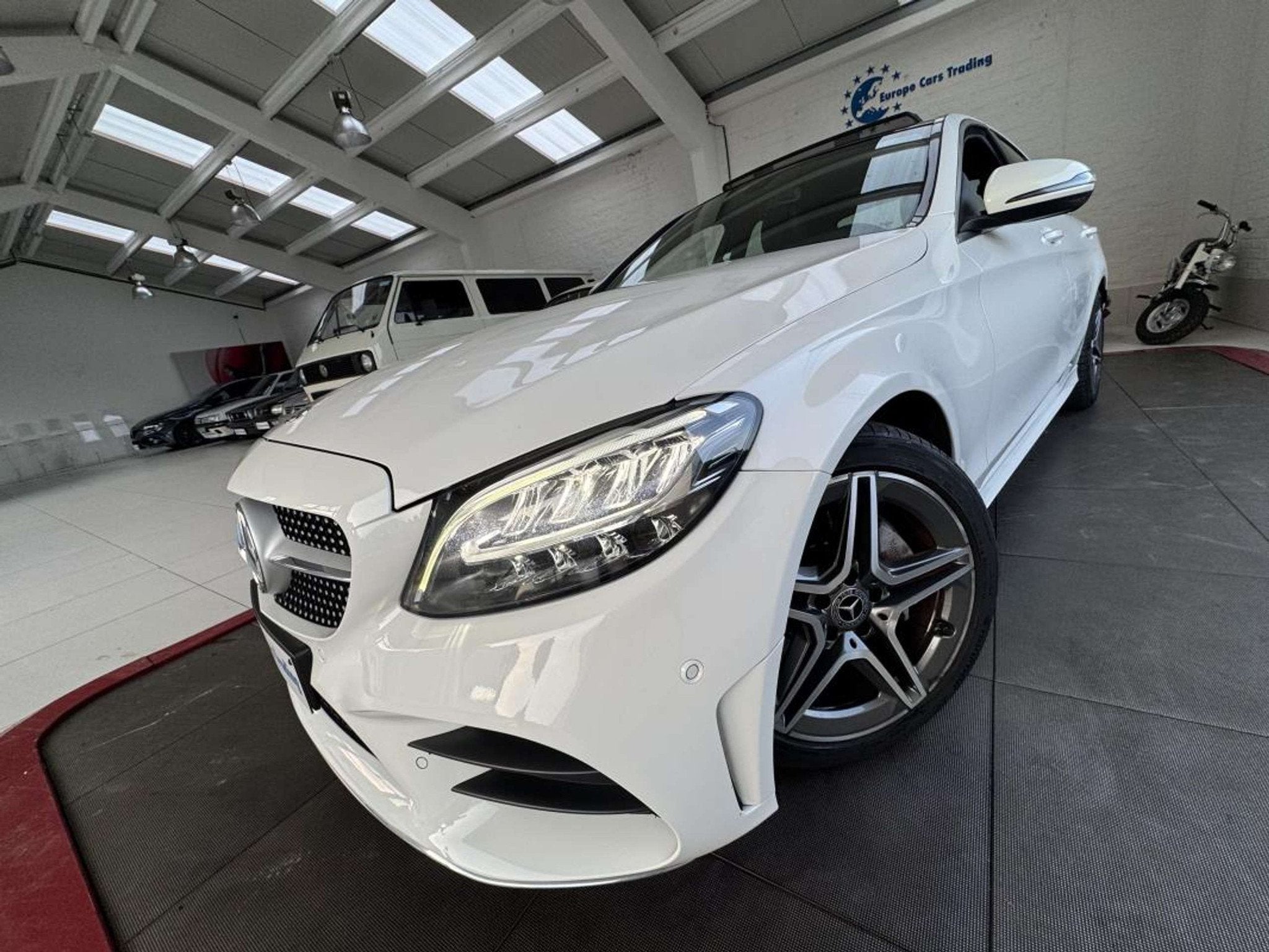 Mercedes-Benz C-Klasse 200 d CDI 160ch BVA PACK AMG LINE GPS, Automaat, Gebruikt, Zwart, Wit