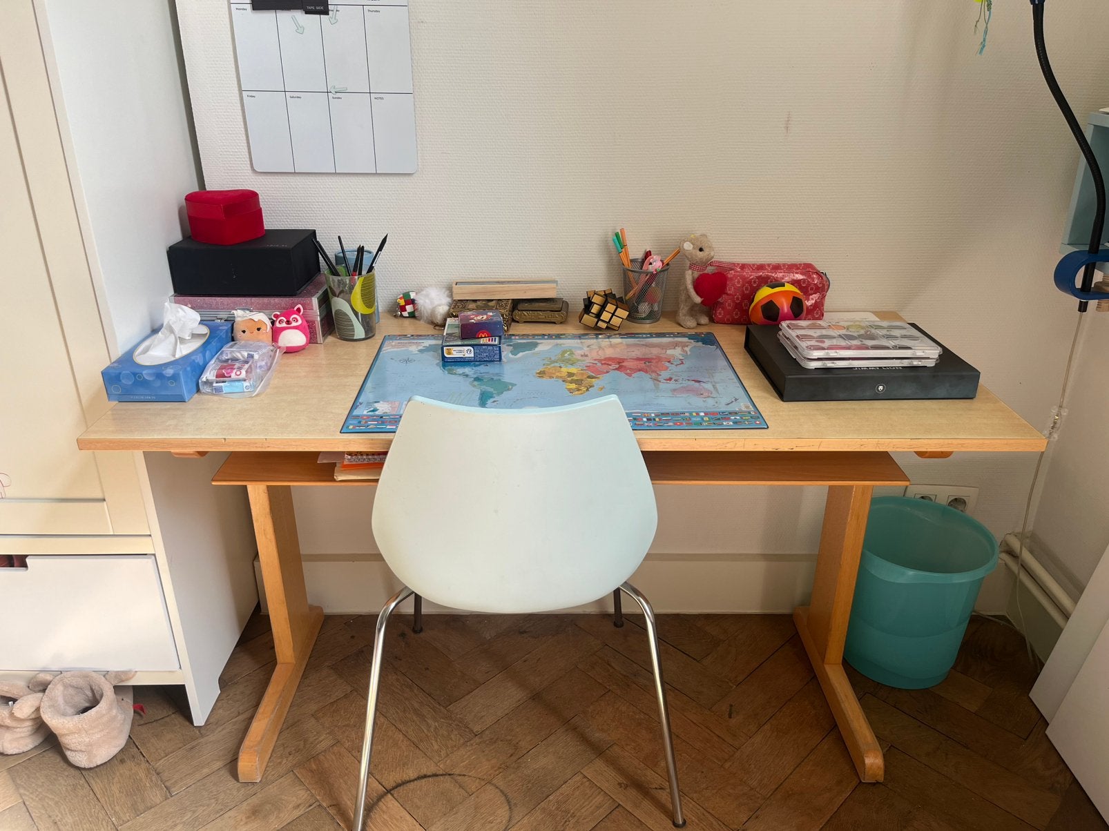 Gratis schoolbureau lagere school, mooie vintage staat!, Ophalen, Gebruikt, Hout, Schoolbureau