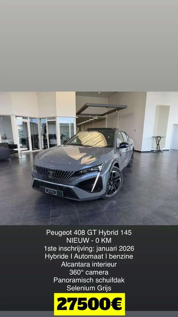 TE KOOP EXPORT, Auto's, Peugeot, Automaat, Euro 6, Alcantara, Grijs