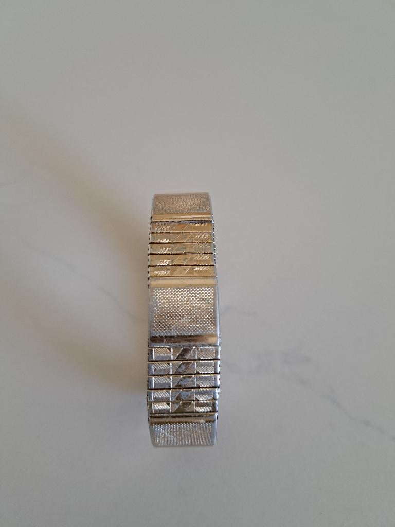 Vintage Aimante Santa-FLex armband, Handtassen en Accessoires, Armbanden, Zo goed als nieuw, Staal, Zilver, Ophalen of Verzenden