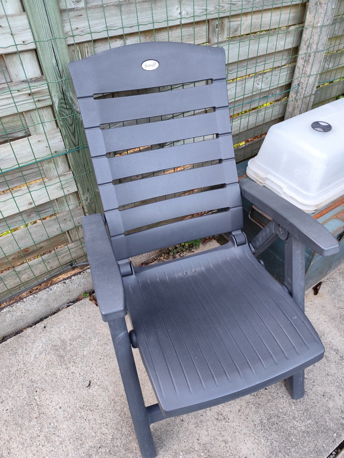 Hartmann tuinstoel + kussen, Jardin & Terrasse, Chaises de jardin, Enlèvement, Comme neuf, Synthétique, Pliant