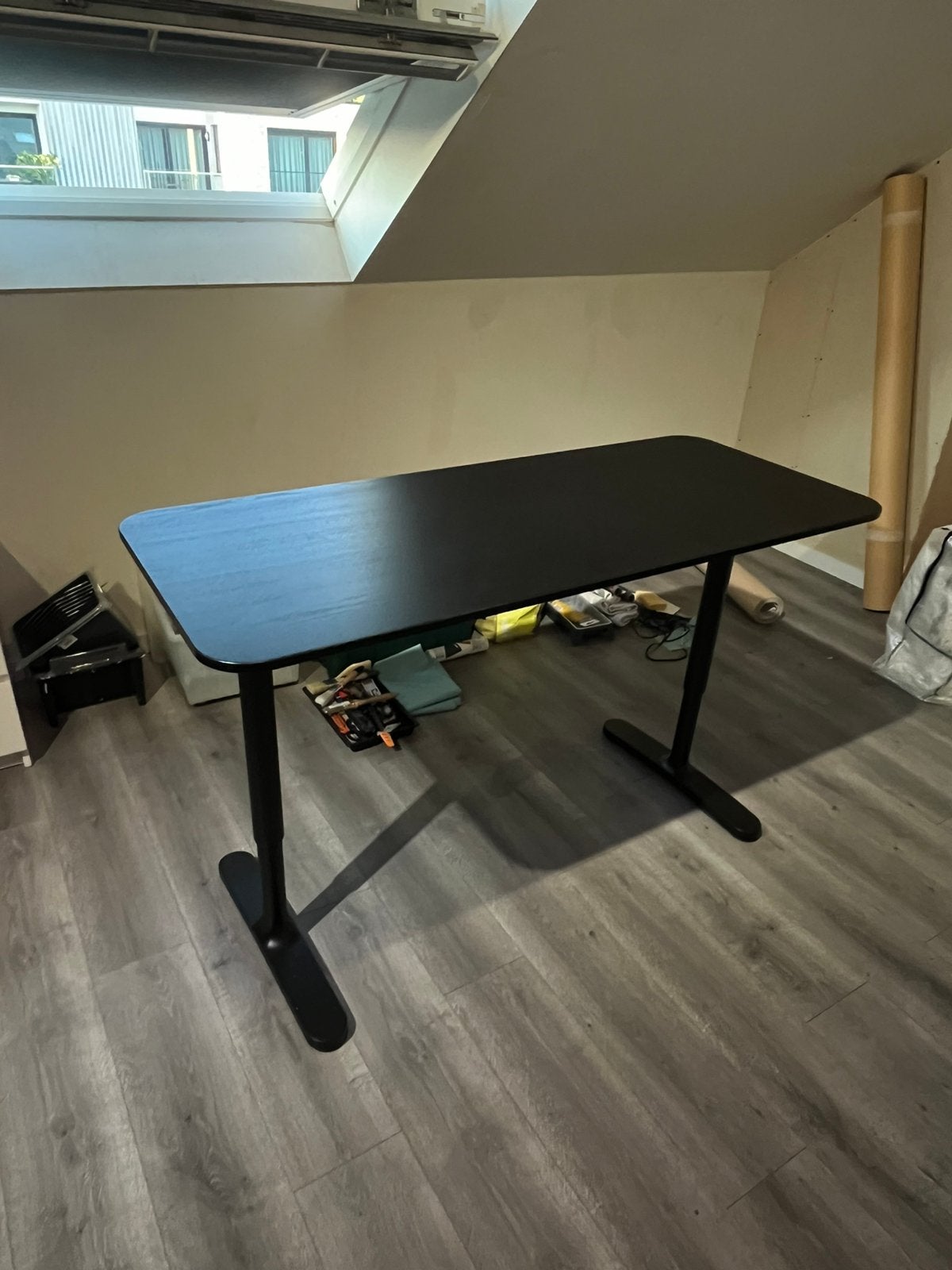 Ikea Bekant bureau zwart, Comme neuf, IKEA, 140 cm, Bois