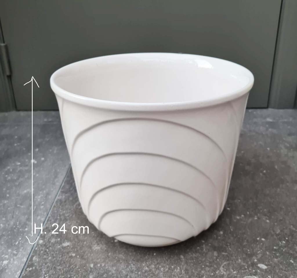 grote zware bloempot W-Germany 663 27 - wit - zie info aub, Ophalen