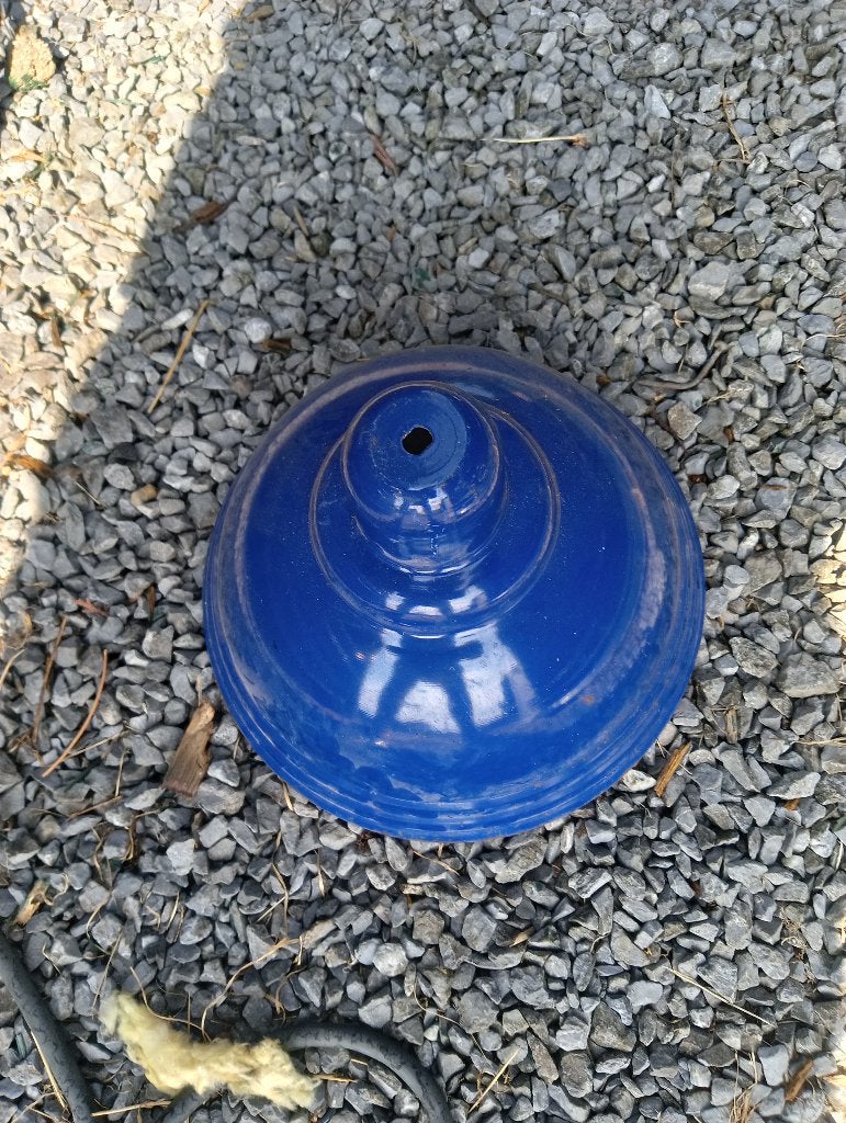 Abat-jour émaillé, Gebruikt, Blauw, Rond, Ophalen