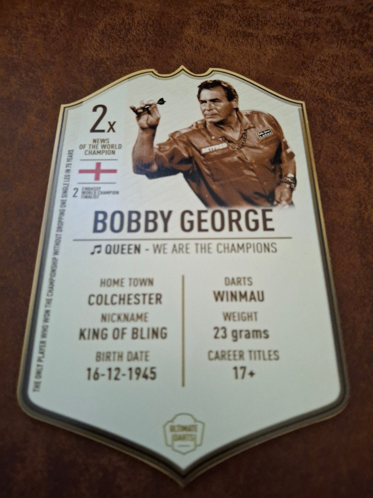 Dart card Bobby George, Ophalen