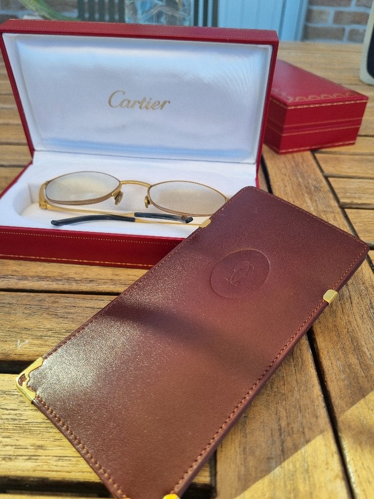 Vintage vergulde Cartier-lunette, Handtassen en Accessoires, Zonnebrillen en Brillen | Heren, Gebruikt, Overige kleuren, Leesbril