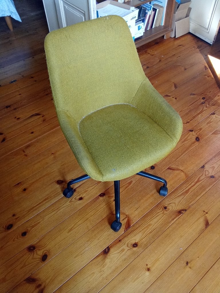 Fauteuil de bureau GRATUIT, Enlèvement, Utilisé, Jaune, Chaise de bureau