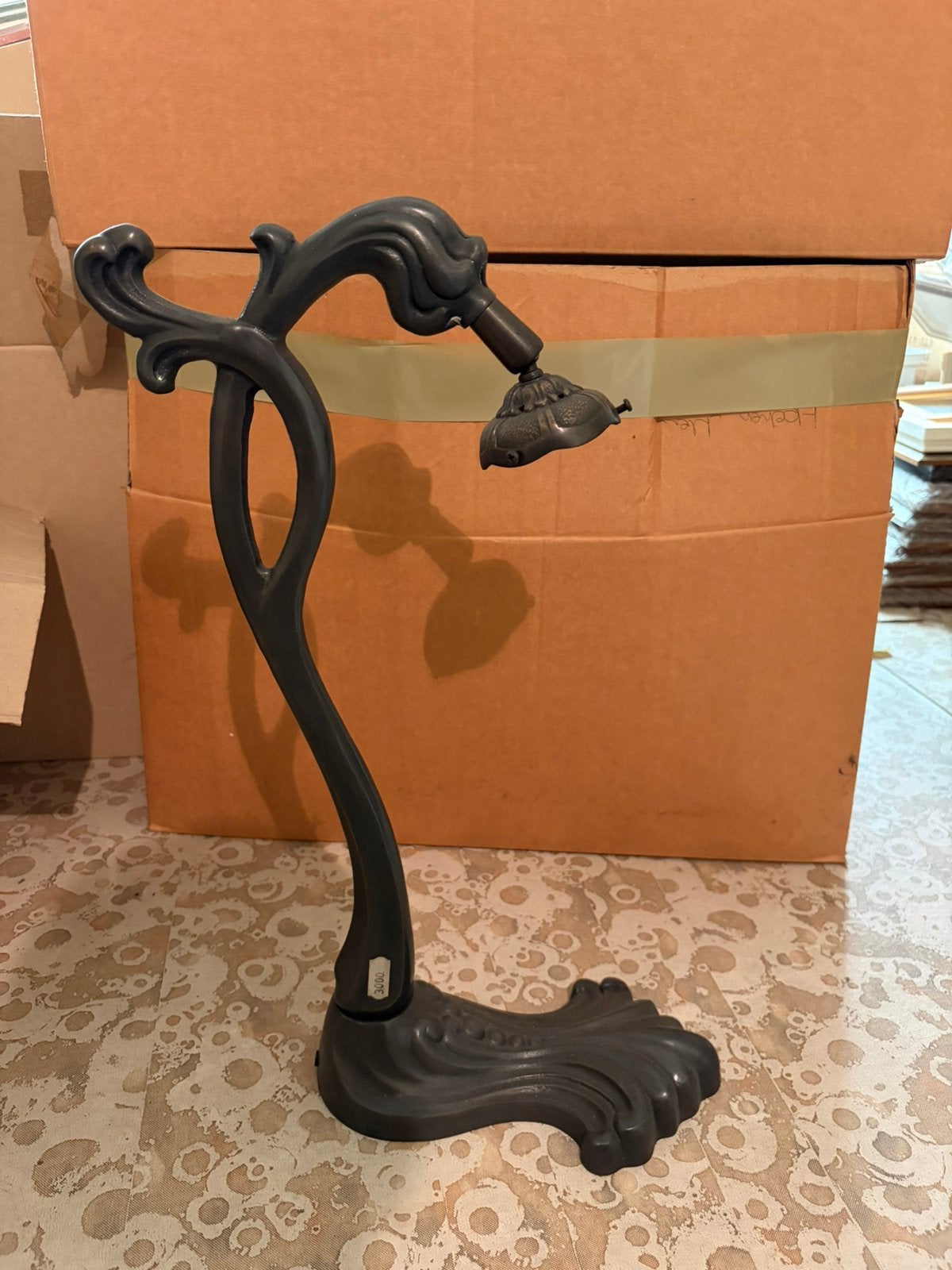 Vintage Art Nouveau lampvoet voor Tiffany glas-in-lood kap, Ophalen of Verzenden, Zo goed als nieuw