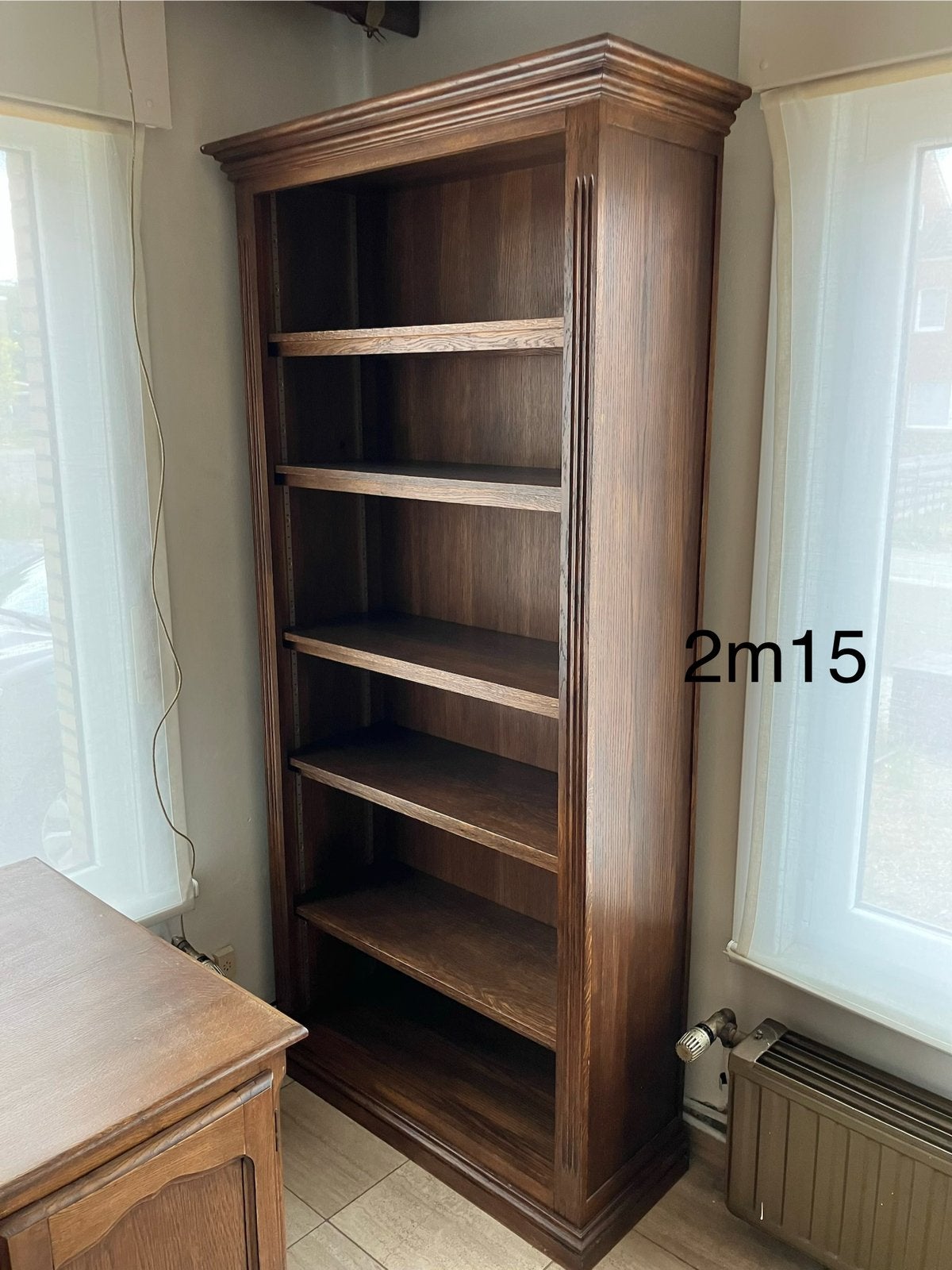 Boekenkast eiken, Huis en Inrichting, Kasten | Boekenkasten, Ophalen, Met plank(en), Gebruikt, 200 cm of meer