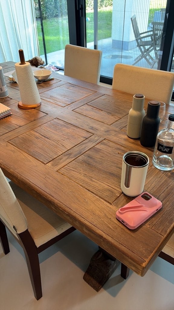 Eettafel flamant, Ophalen, Eikenhout