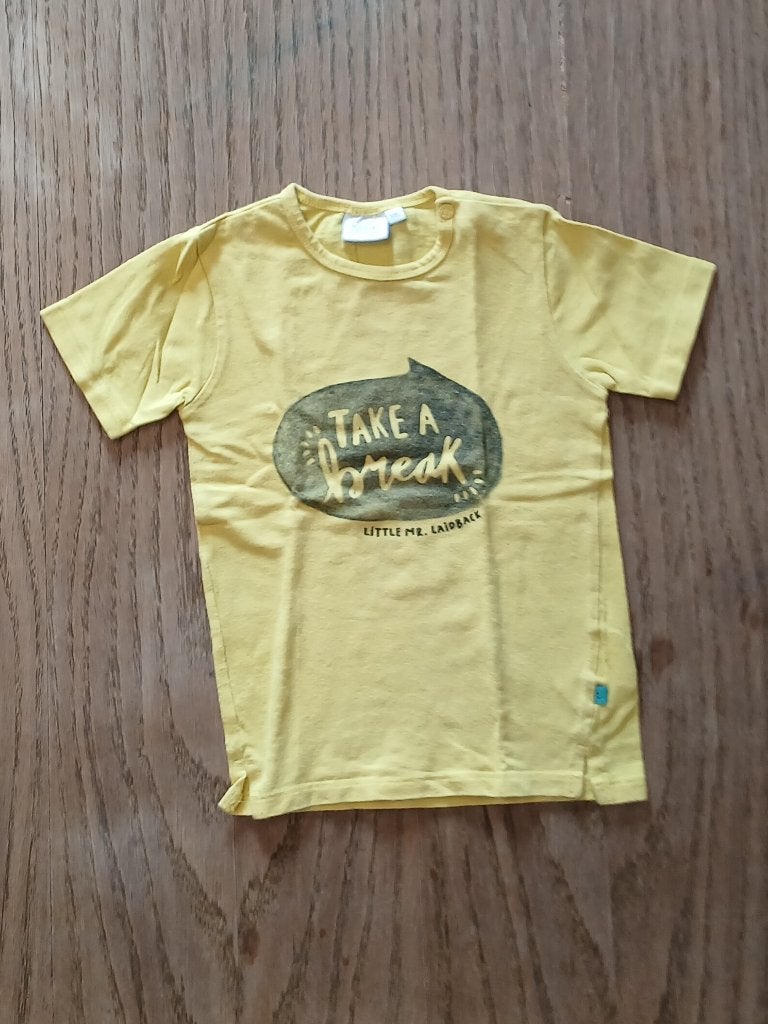 Vrolijk Feetje T-shirt maat 86 - "Take a Break", Kinderen en Baby's, Babykleding | Maat 86, Ophalen of Verzenden, Zo goed als nieuw