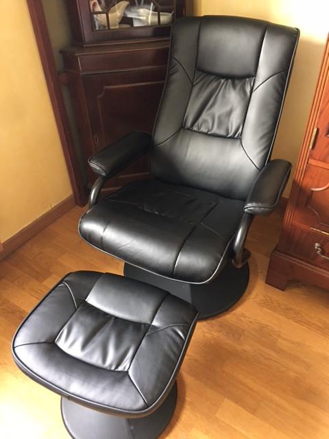 fauteuil cuir avec repose pied, Enlèvement, Neuf, Cuir, Moderne
