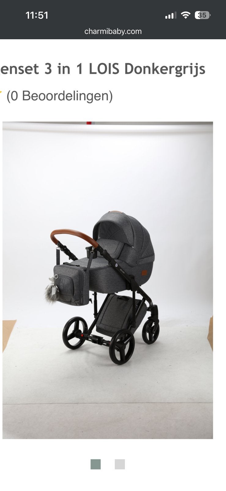 Buggy Charmi Baby + 2 basissen, Kinderen en Baby's, Met autostoeltje, Zo goed als nieuw, Combiwagen, Ophalen