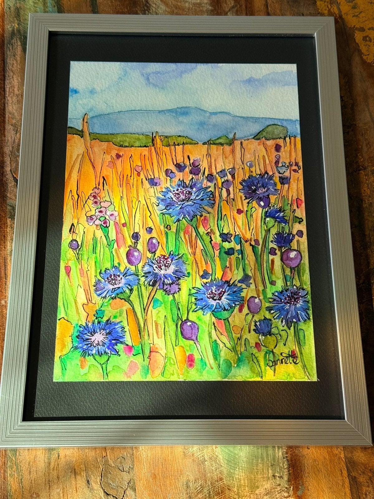 Paysage coloré de bleuets, Envoi