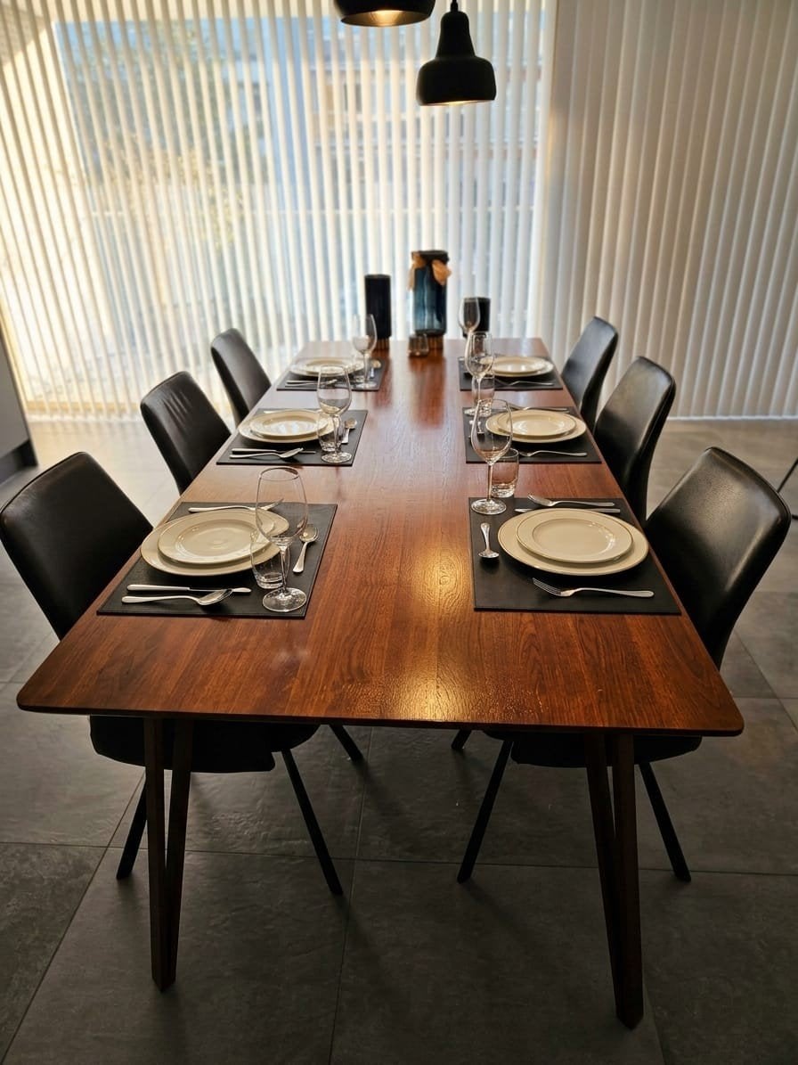 stijlvolle tafel in kersenhout.            Mid century stijl, Ophalen, Kersenhout