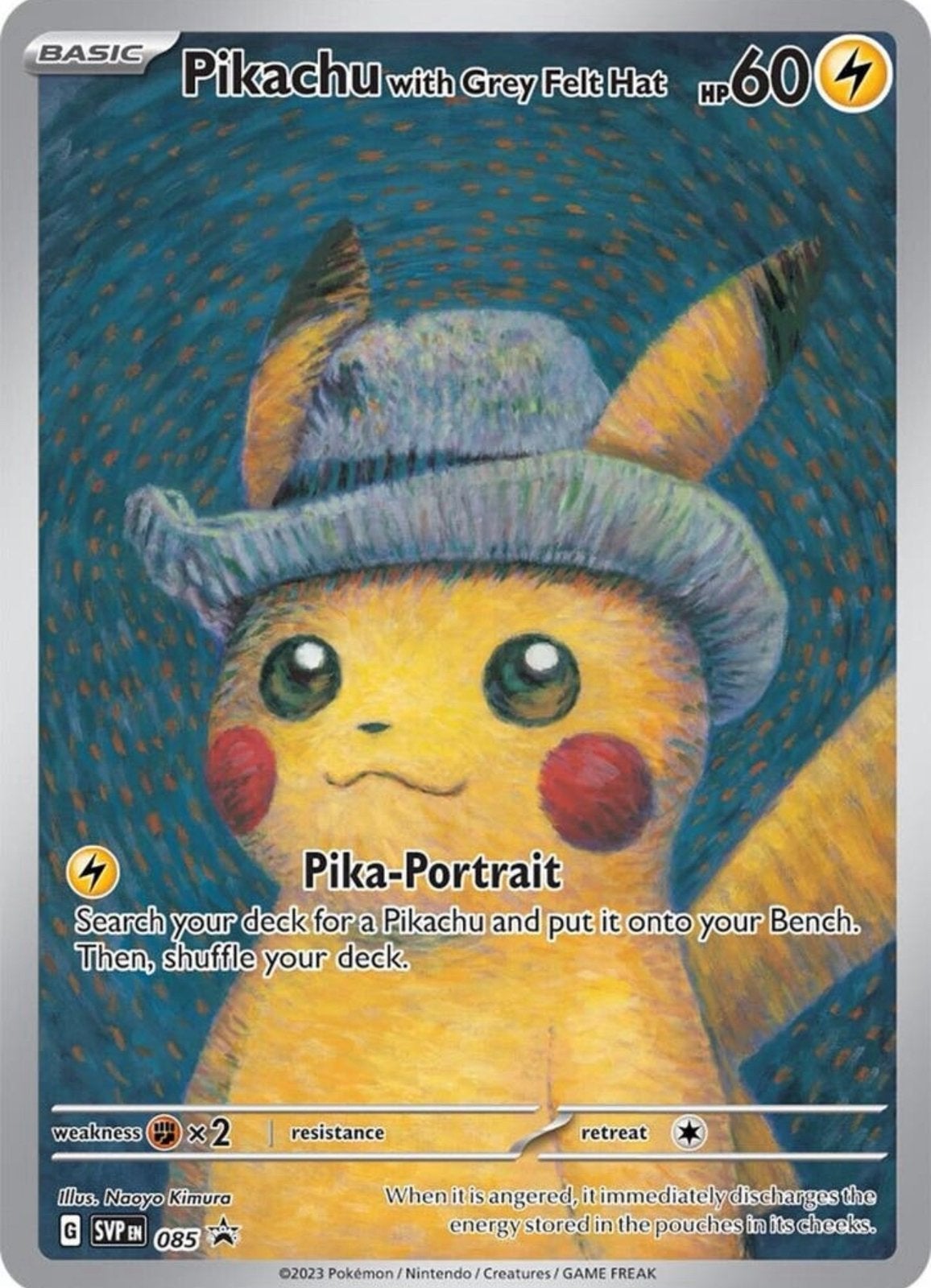 Ik zoek pikachu grey falt hat (van gogh)!, Hobby en Vrije tijd, Verzamelkaartspellen | Pokémon, Zo goed als nieuw, Ophalen
