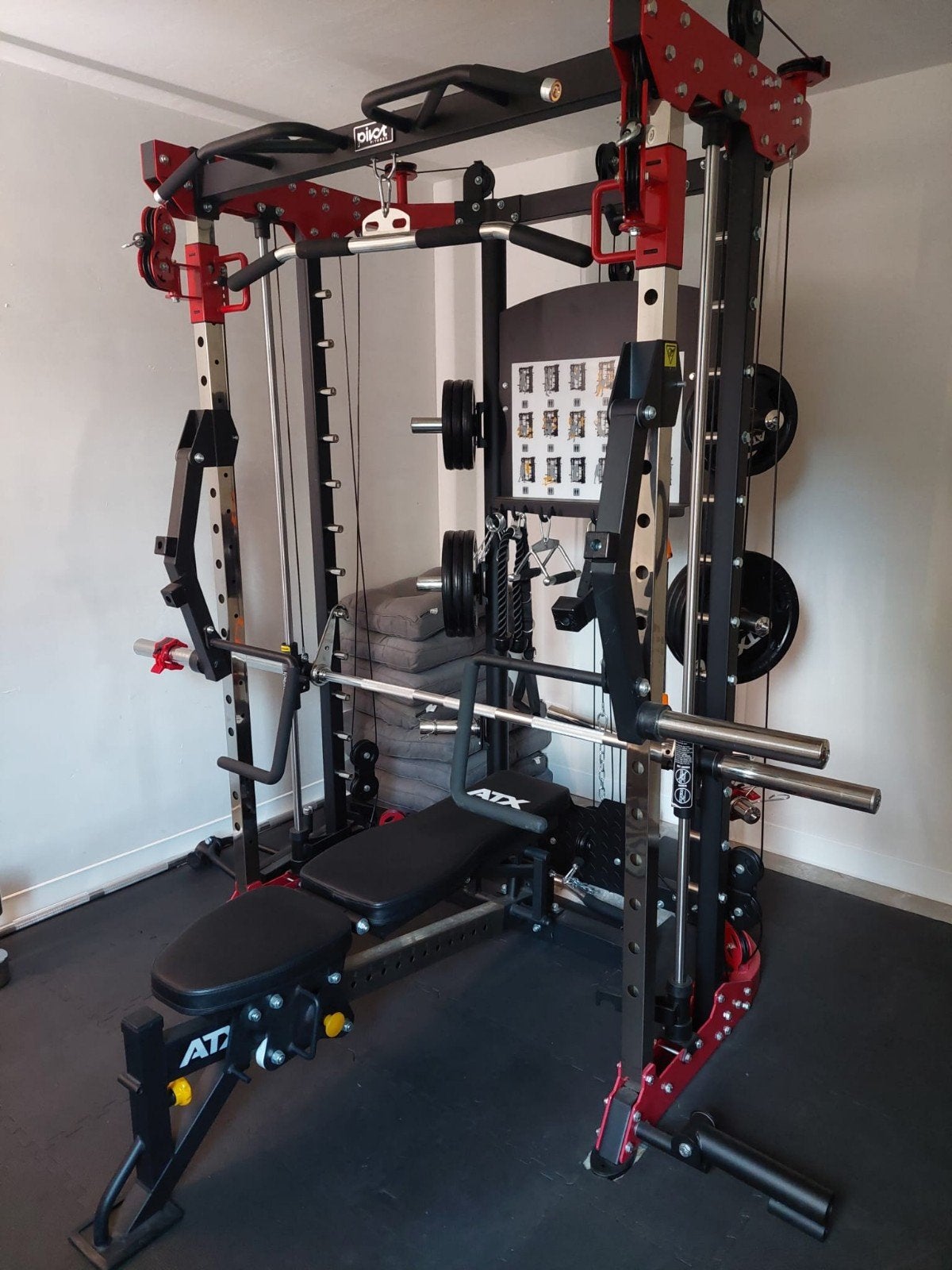 Pivot Fitness FSM-200 Functional Smith Machine met ATX bank., Ophalen, Halterschijven