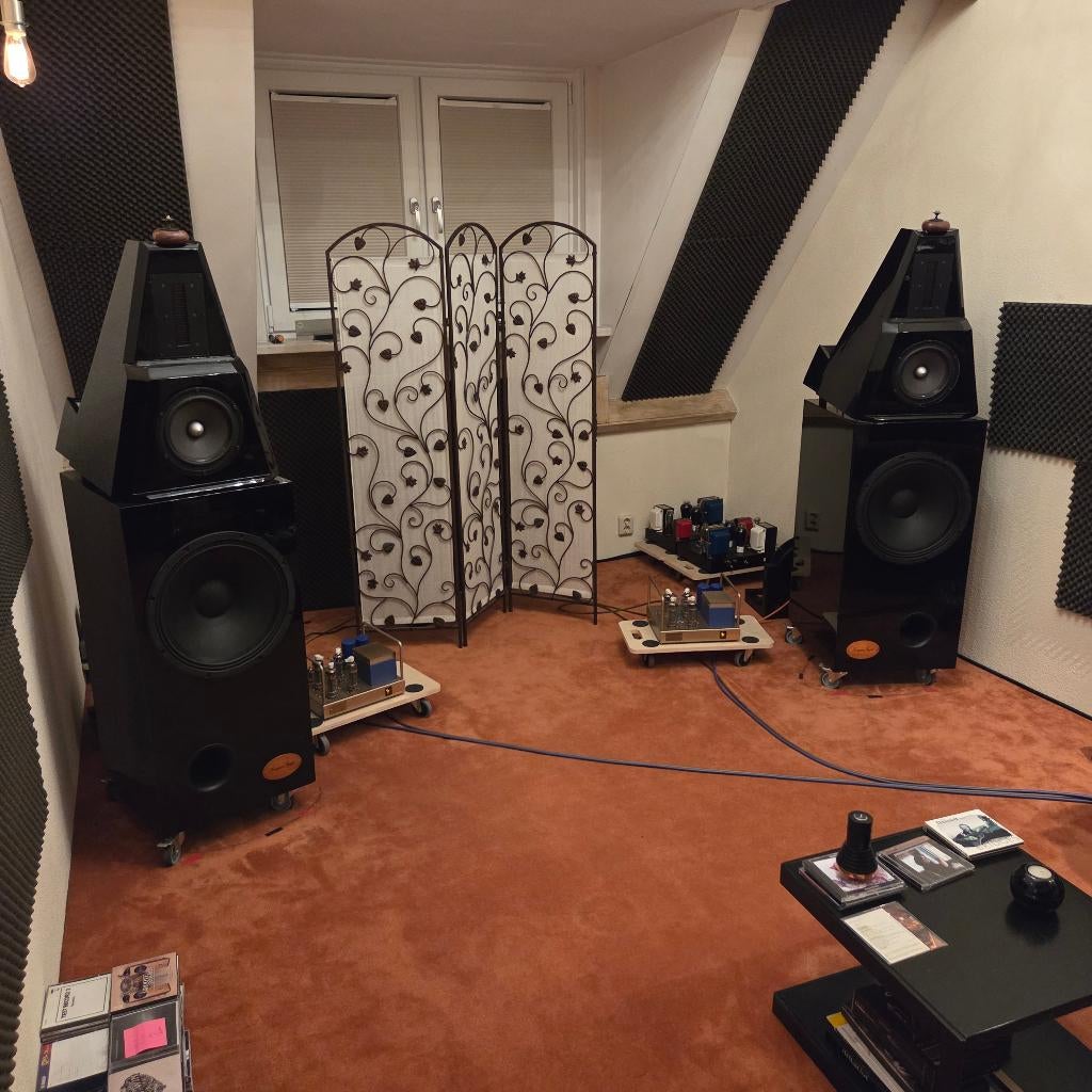 High end open baffle speaker van 100 dB, Zo goed als nieuw, 60 tot 120 watt, Front, Rear of Stereo speakers, Ophalen