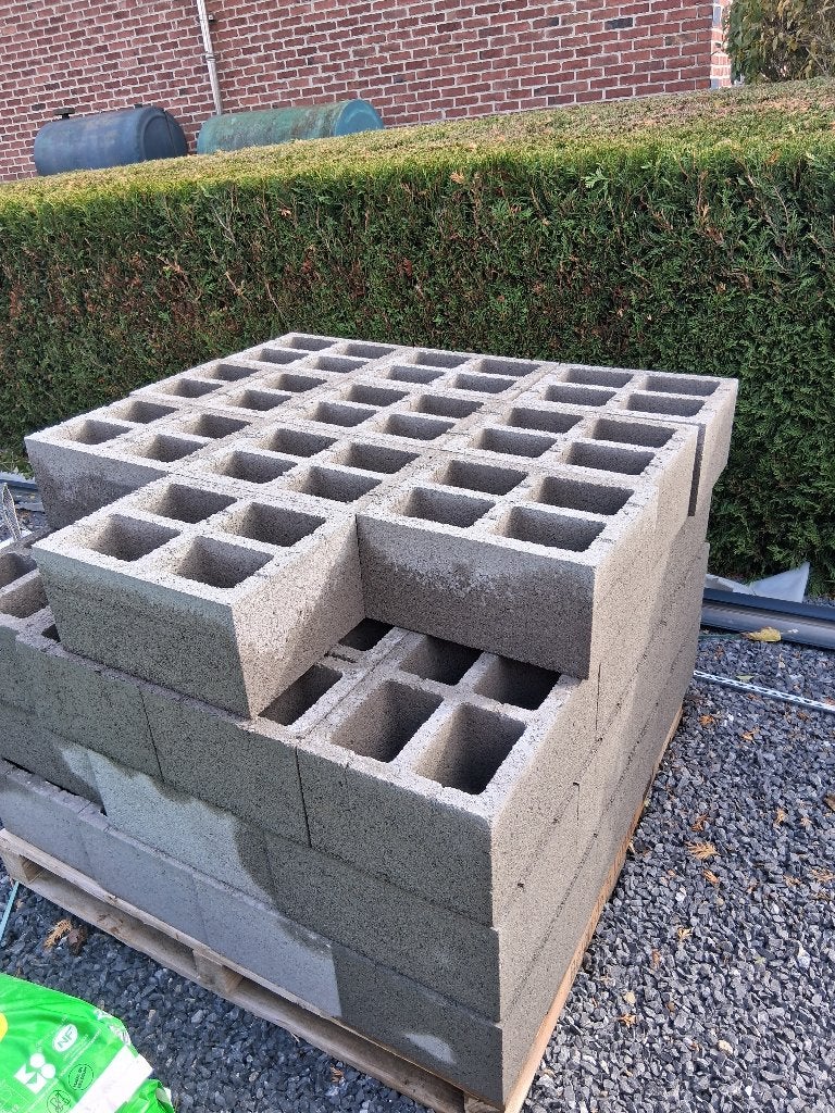 Blocs Beton 39/19/29 Creux C6, Bricolage & Construction, Enlèvement, Neuf, Béton
