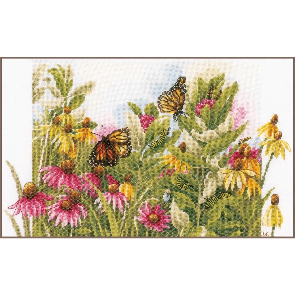borduurpakket marjolein bastin, zonnehoedjes en vlinders, Verzenden, Nieuw, Handborduren, Borduurpakket