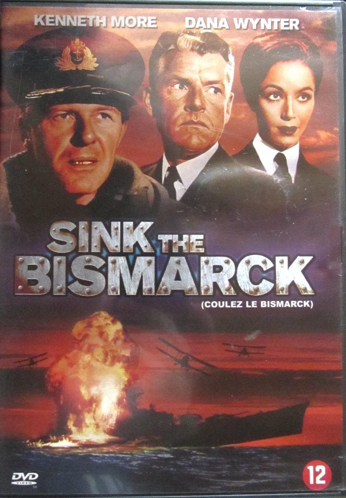 DVD OORLOG- SINK OF THE BISMARCK (ZELDZAAM) 1960, Cd's en Dvd's, Engels, Alle leeftijden, Ophalen of Verzenden, Zo goed als nieuw