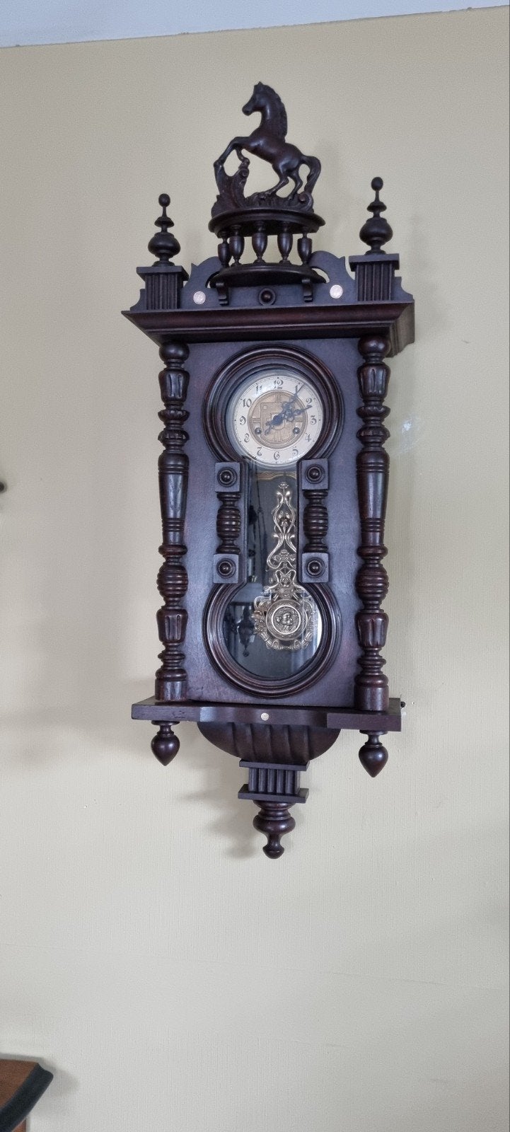 Prachtige antieke regalateur klok mooi en gaaf loopt goed, Antiek en Kunst, Antiek | Klokken, Ophalen of Verzenden