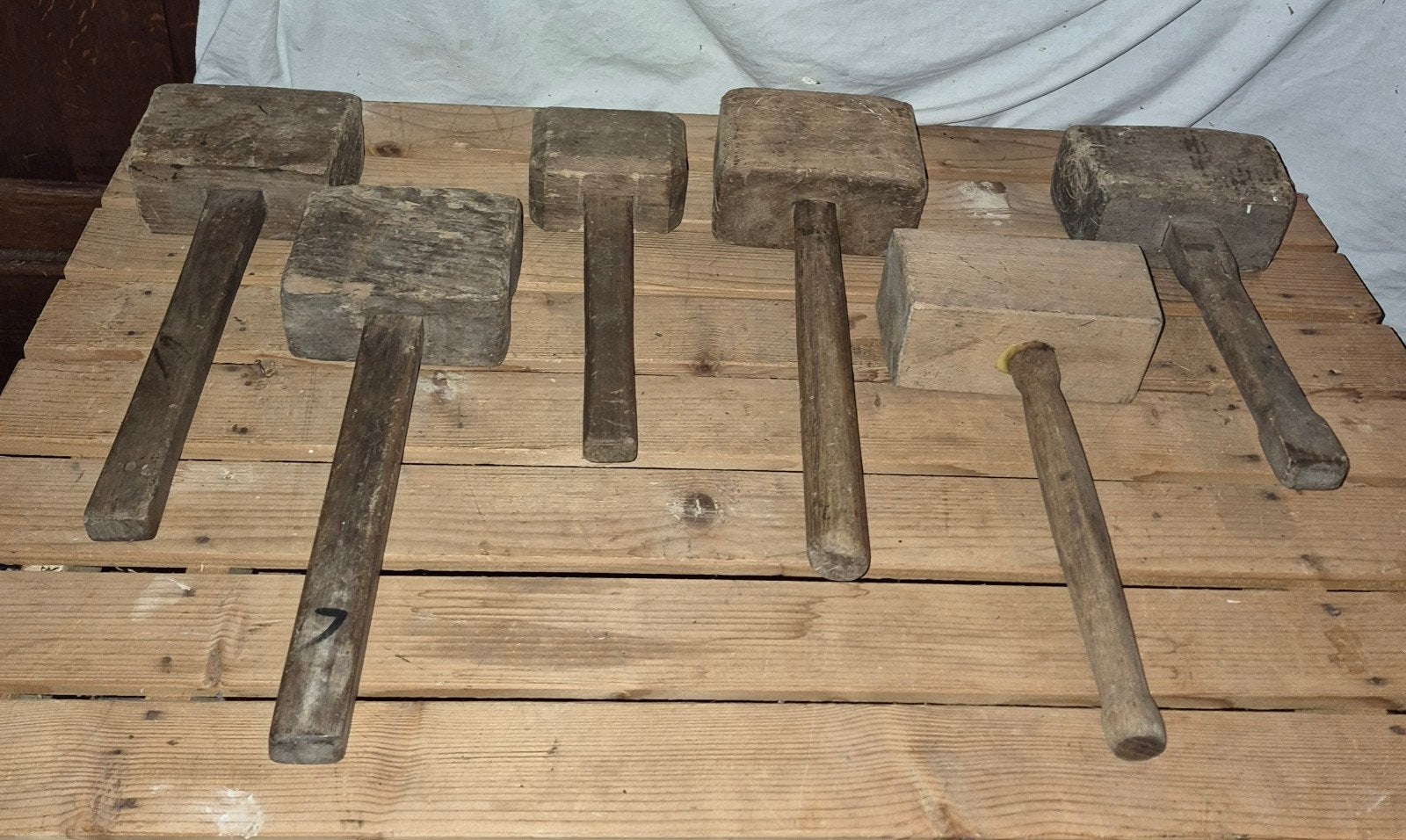 hamer hamers oude houten hamers decoratie, Ophalen of Verzenden