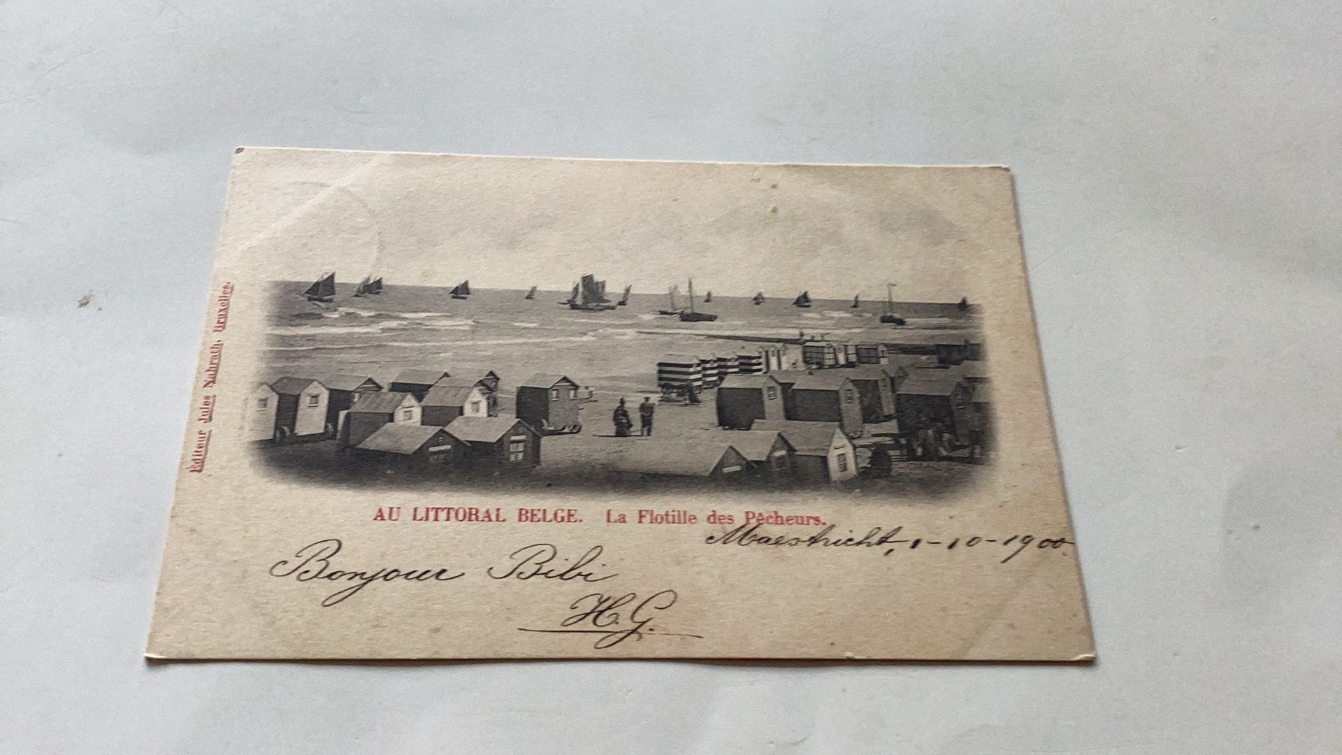 AU Littoral België kaart uit 1899, Ophalen of Verzenden, Gelopen
