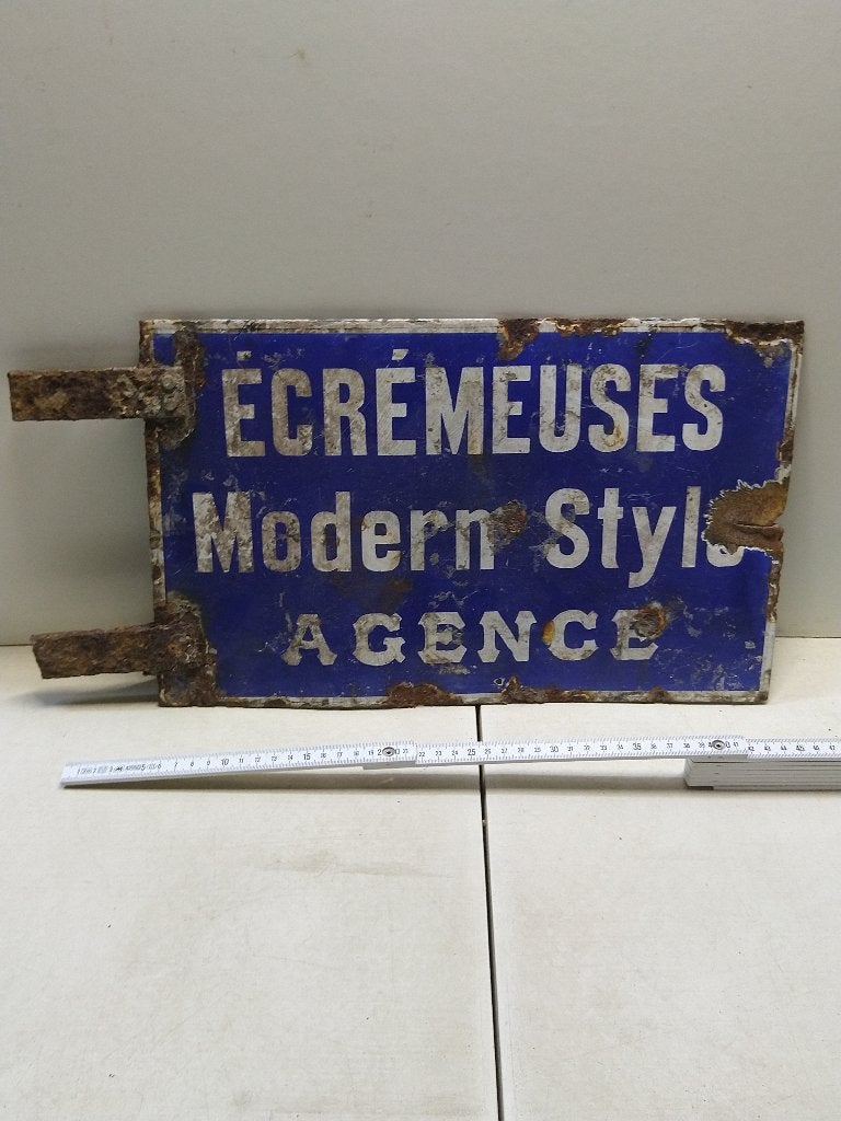 Oude geëmailleerde plaat, Ophalen of Verzenden, Gebruikt, Reclamebord