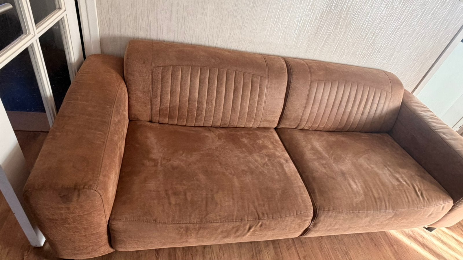 Zetel cognac kleur, Huis en Inrichting, Ophalen, Zo goed als nieuw