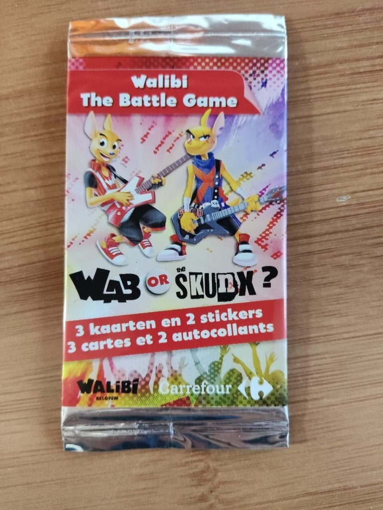 4 Booster Walibi The Battle Game par Carrefour., Ophalen, Zo goed als nieuw, Speelkaart(en)