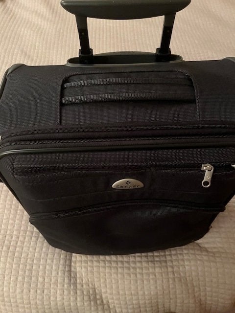 Vliegtuig rol koffer handbagage samsonite, Ophalen, Gebruikt, Wieltjes